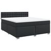 vidaXL Κρεβάτι Boxspring με Στρώμα Μαύρο 180x200εκ.από Συνθετικό Δέρμα