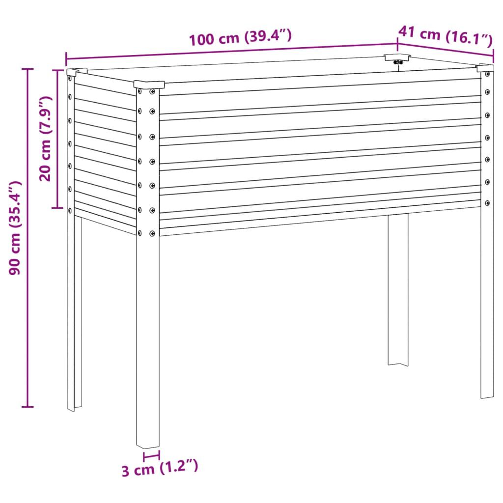 vidaXL Ζαρντινιέρα 100x41x90 εκ. Ατσάλι Σκληρυθέν στον Αέρα