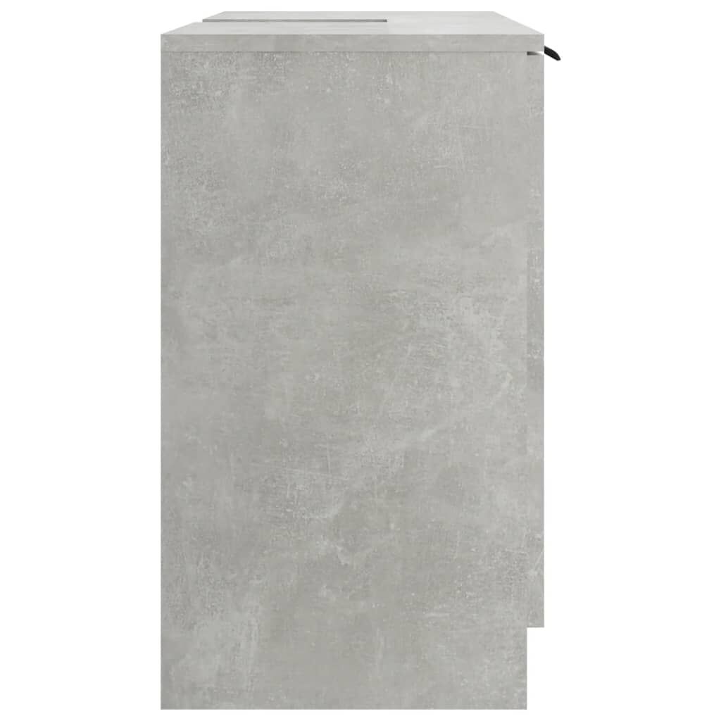 vidaXL Ντουλάπι Μπάνιου Γκρι Σκυροδέματος 64,5x33,5x59 εκ. Επεξ. Ξύλο