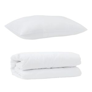 vidaXL Σετ Παπλωμάτων με μαξιλάρι 2 pcs Λευκό Μικροΐνες