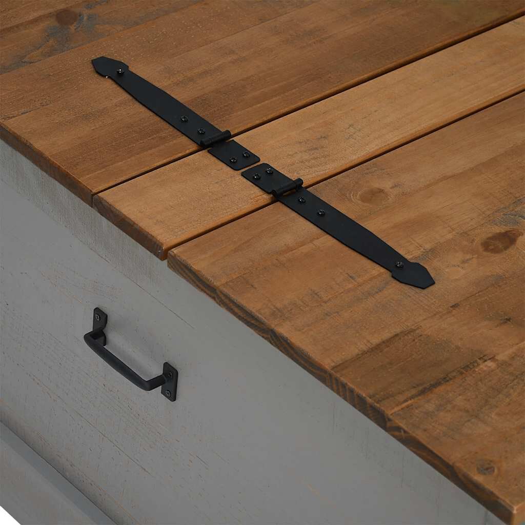 vidaXL Σεντούκι αποθήκευσης HALDEN γκρι 91x91x47 cm μασίφ ξύλο πεύκο