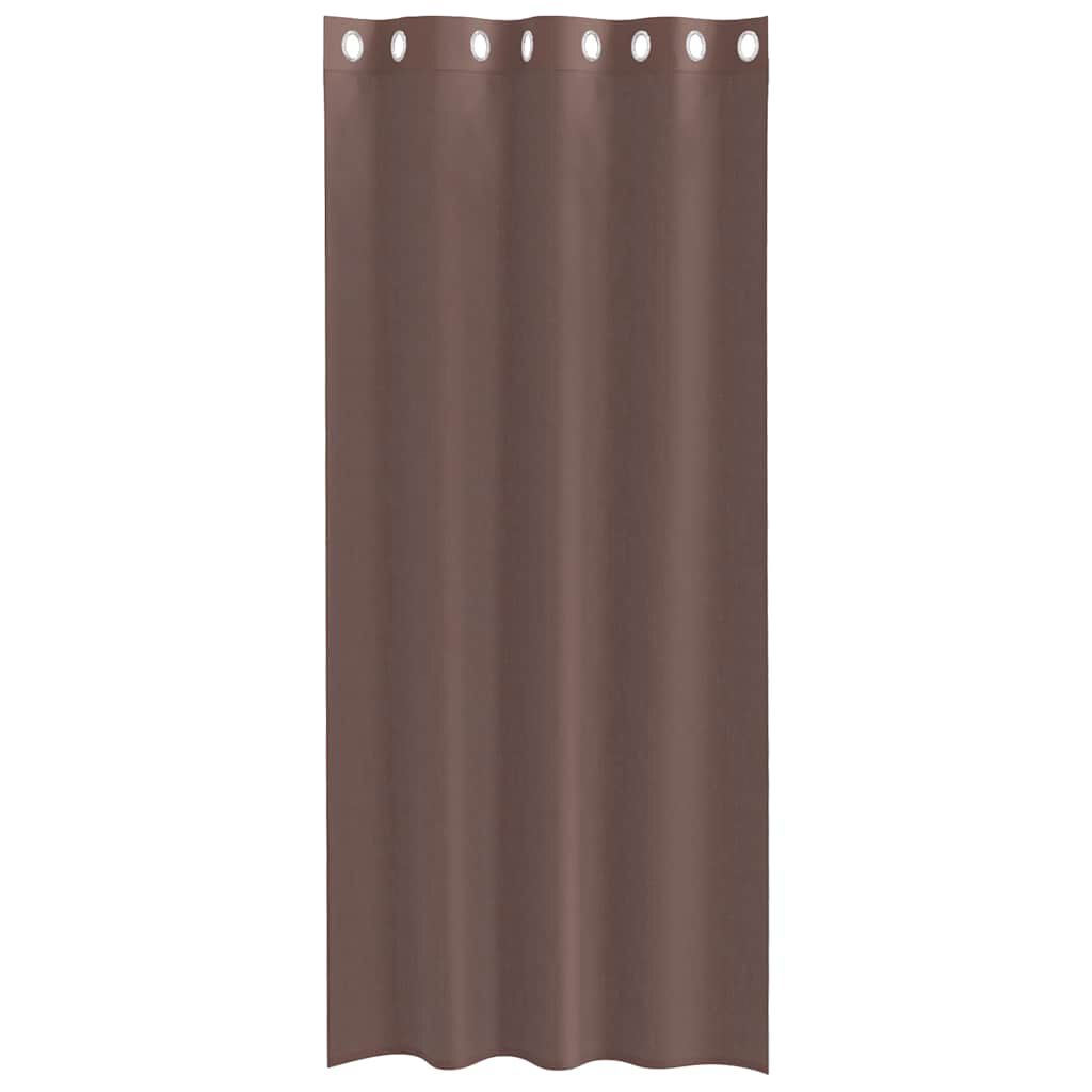 vidaXL Κουρτίνες Voile με ροδέλες 2 τεμάχια Καφέ 140x245 εκ.