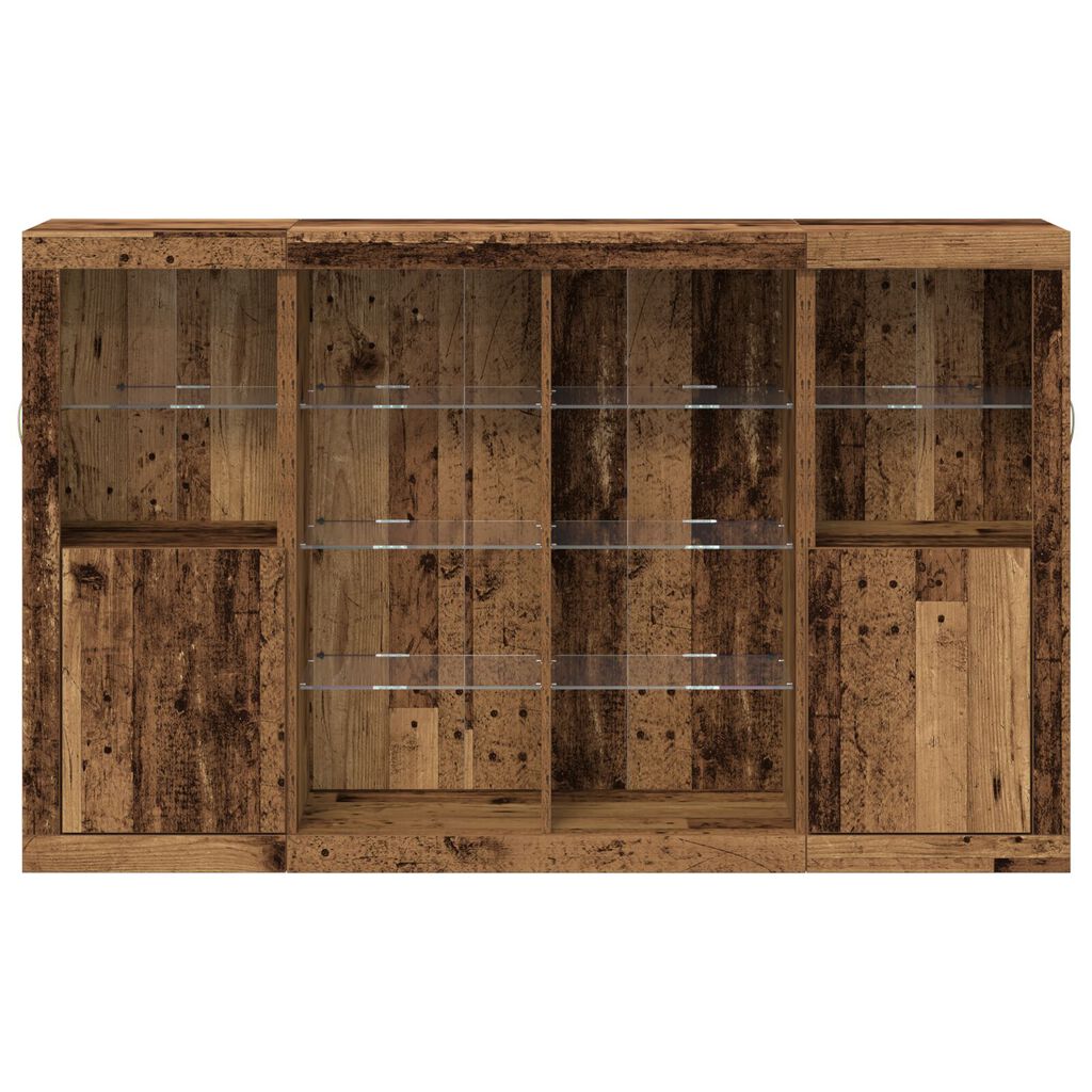 Μπουφές vidaXL με LED Φώτα Παλαιό Ξύλο 163x37x100 cm Κατασκευασμένο Ξύλο, Μπουφές vidaXL με LED Φώτα Παλαιό Ξύλο 41x37x100 cm