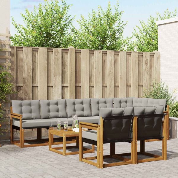 vidaXL &Sigma;&epsilon;&iota;&rho;ά &Kappa;&alpha;&nu;&alpha;&pi;έ &Epsilon;&xi;&omega;&tau;&epsilon;&rho;&iota;&kappa;&omicron;ύ 9 pcs &Phi;&upsilon;&sigma;&iota;&kappa;ό &kappa;&alpha;&iota; &Alpha;&nu;&omicron;&iota;&chi;&tau;ό &Gamma;&kappa;&rho;&iota;