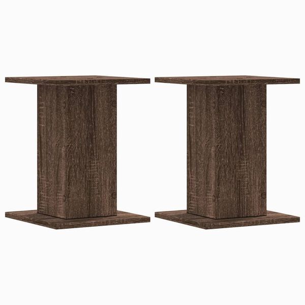 vidaXL Βάσεις Φυτών 2 Τεμ. Καφέ Δρυς 30x30x40 εκ. Επεξεργασμένο Ξύλο