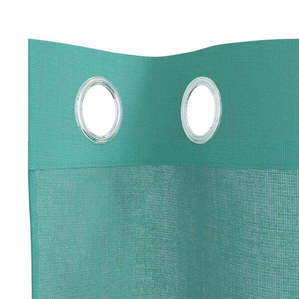 vidaXL Voile κουρτίνες με ροδέλες 2 τεμάχια Τιρκουάζ