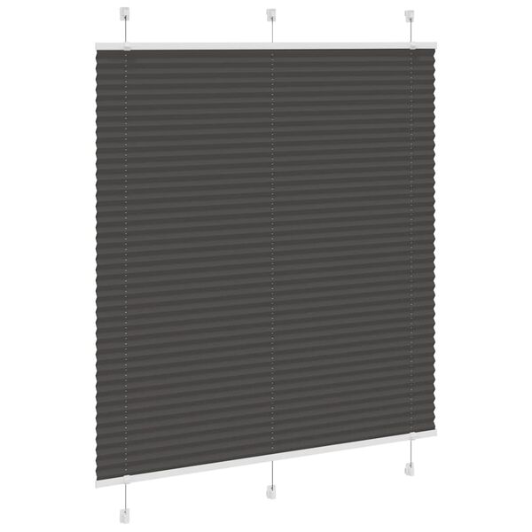 vidaXL Πλισέ περσίδα Μαύρο 115x150 cm Πλάτος υφάσματος 114,4 cm