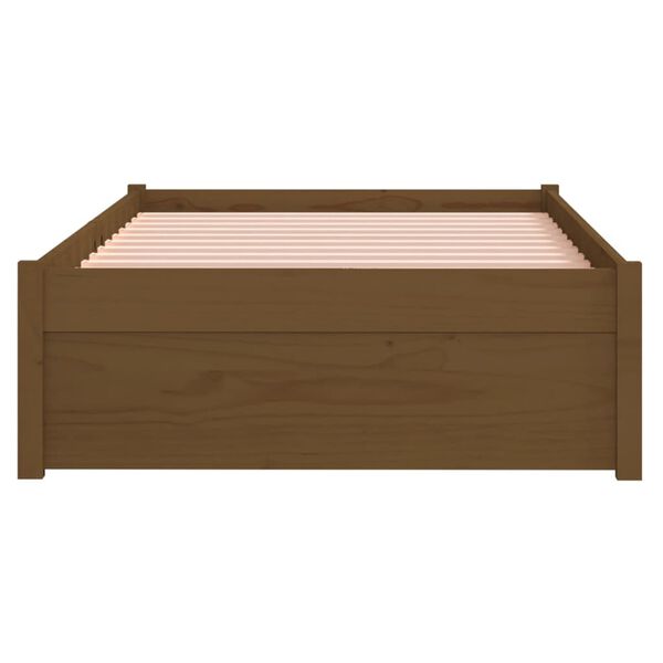vidaXL Πλαίσιο Κρεβατιού Μελί 75x190 εκ. Ξύλο Πεύκου Small Single