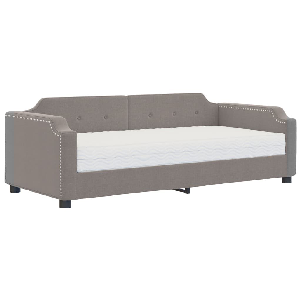 vidaXL Καναπές Κρεβάτι με Στρώμα Taupe 100 x 200 εκ. Υφασμάτινο
