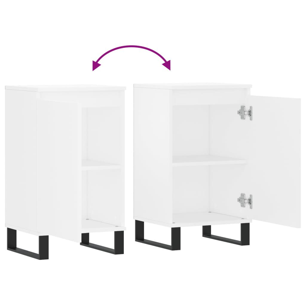 vidaXL Ντουλάπια 2 τεμ. Λευκά 40 x 35 x 70 εκ. από Επεξεργασμένο Ξύλο