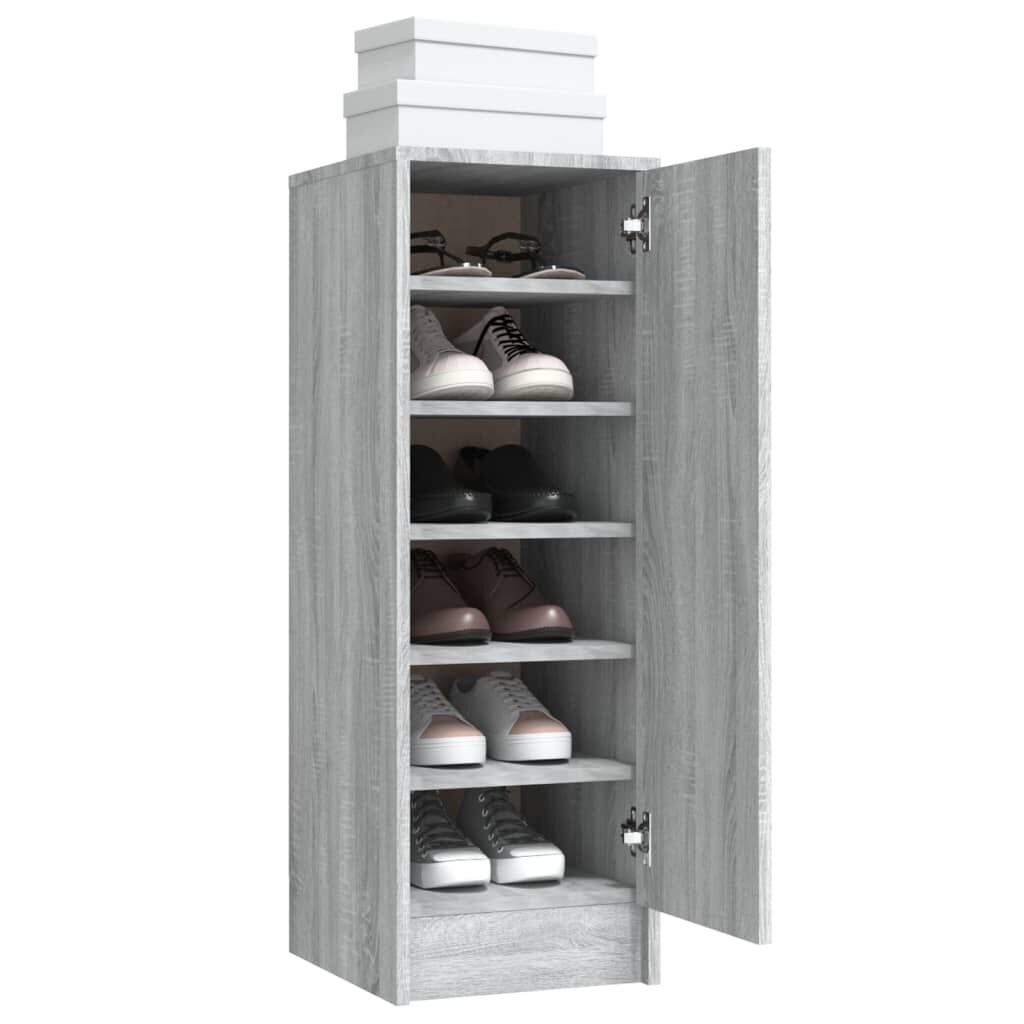 vidaXL Παπουτσοθήκη Γκρι Sonoma 32x35x92 εκ. από Επεξεργασμένο Ξύλο