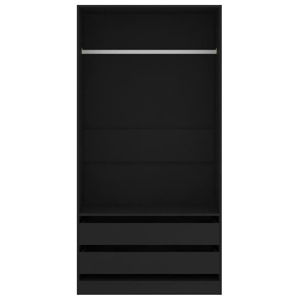 vidaXL Ντουλάπα Μαύρη 100 x 50 x 200 εκ. από Επεξ. Ξύλο