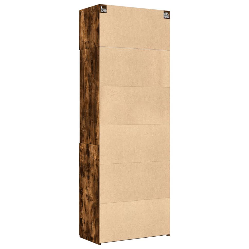 vidaXL Ραφιέρα με Ντουλάπια Καπνιστή Δρυς 80x42,5x225 εκ. Επεξ. Ξύλο