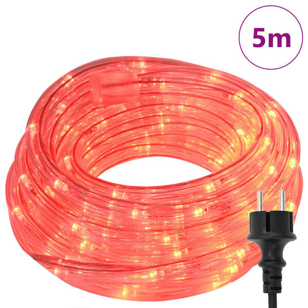 vidaXL Φωτιστικό Συρματόσχοινο με 120 LED Κόκκινο 5 m PVC