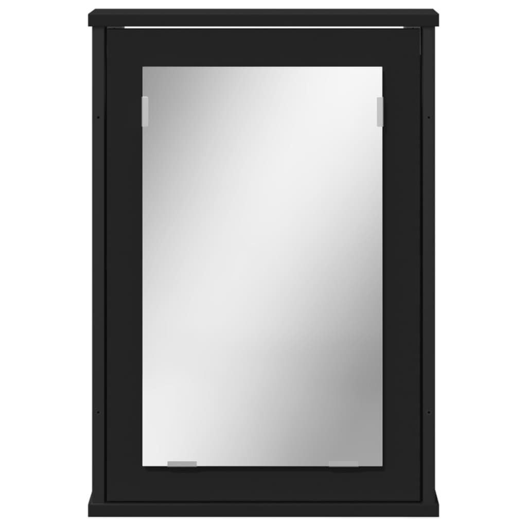vidaXL Καθρέφτης Μπάνιου με Ντουλάπι Μαύρος 42x12x60 εκ. Επεξ. Ξύλο