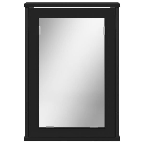 vidaXL Καθρέφτης Μπάνιου με Ντουλάπι Μαύρος 42x12x60 εκ. Επεξ. Ξύλο