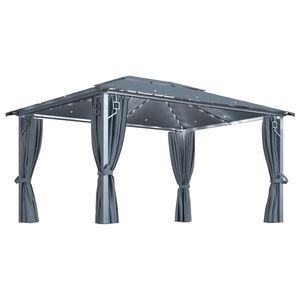 vidaXL &Kappa;&iota;ό&sigma;&kappa;&iota; &mu;&epsilon; &Kappa;&omicron;&upsilon;&rho;&tau;ί&nu;&alpha; &kappa;&alpha;&iota; &Phi;&omega;&tau;ά&kappa;&iota;&alpha; LED &Alpha;&nu;&theta;&rho;&alpha;&kappa;ί 4 x 3 &mu;. &Alpha;&lambda;&omicron;&upsilon;&mu;&iota;&nu;ί&omicron;&upsilon;