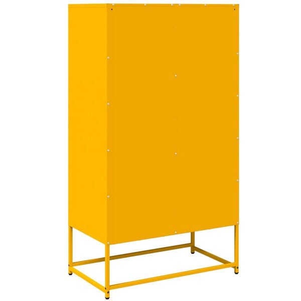 vidaXL Highboard Μουστάρδα κίτρινη 68x39x123 cm Χάλυβας
