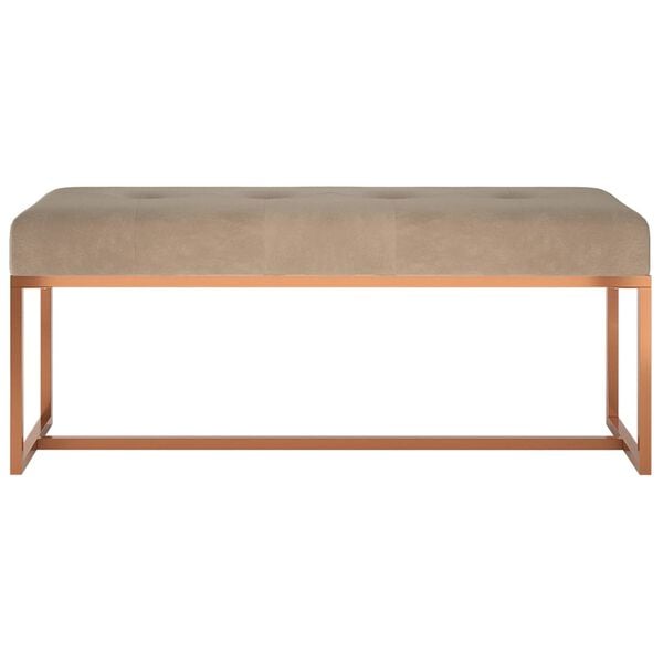 vidaXL Πάγκος Μπεζ 110x36x45 εκ. Βελούδινος
