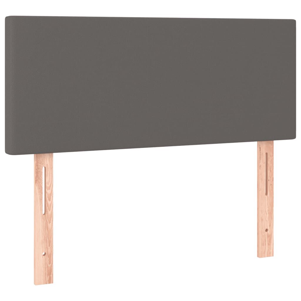 vidaXL Κρεβάτι Boxspring με Στρώμα Γκρι 120x190εκ. από Συνθετικό Δέρμα