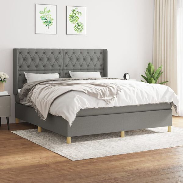 vidaXL &Kappa;&rho;&epsilon;&beta;ά&tau;&iota; Boxspring &mu;&epsilon; &Sigma;&tau;&rho;ώ&mu;&alpha; &Sigma;&kappa;&omicron;ύ&rho;&omicron; &Gamma;&kappa;&rho;&iota; 160x200 &epsilon;&kappa; &Upsilon;&phi;&alpha;&sigma;&mu;ά&tau;&iota;&nu;&omicron;