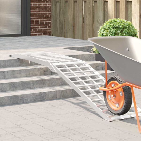 vidaXL Ράμπα Φόρτωσης Ασημί 230 x 44 x 13 εκ. Αλουμίνιο