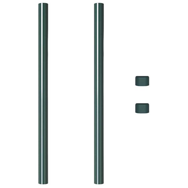 vidaXL Πό posts φράχτη 2 pcs Πράσινο 50 cm Ατσάλι με Επικάλυψη Πούδρας