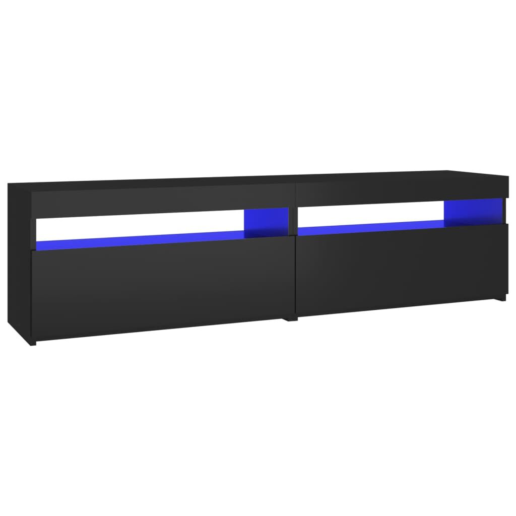 vidaXL Έπιπλα Τηλεόρασης με LED 2 τεμ. Μαύρα 75 x 35 x 40 εκ.