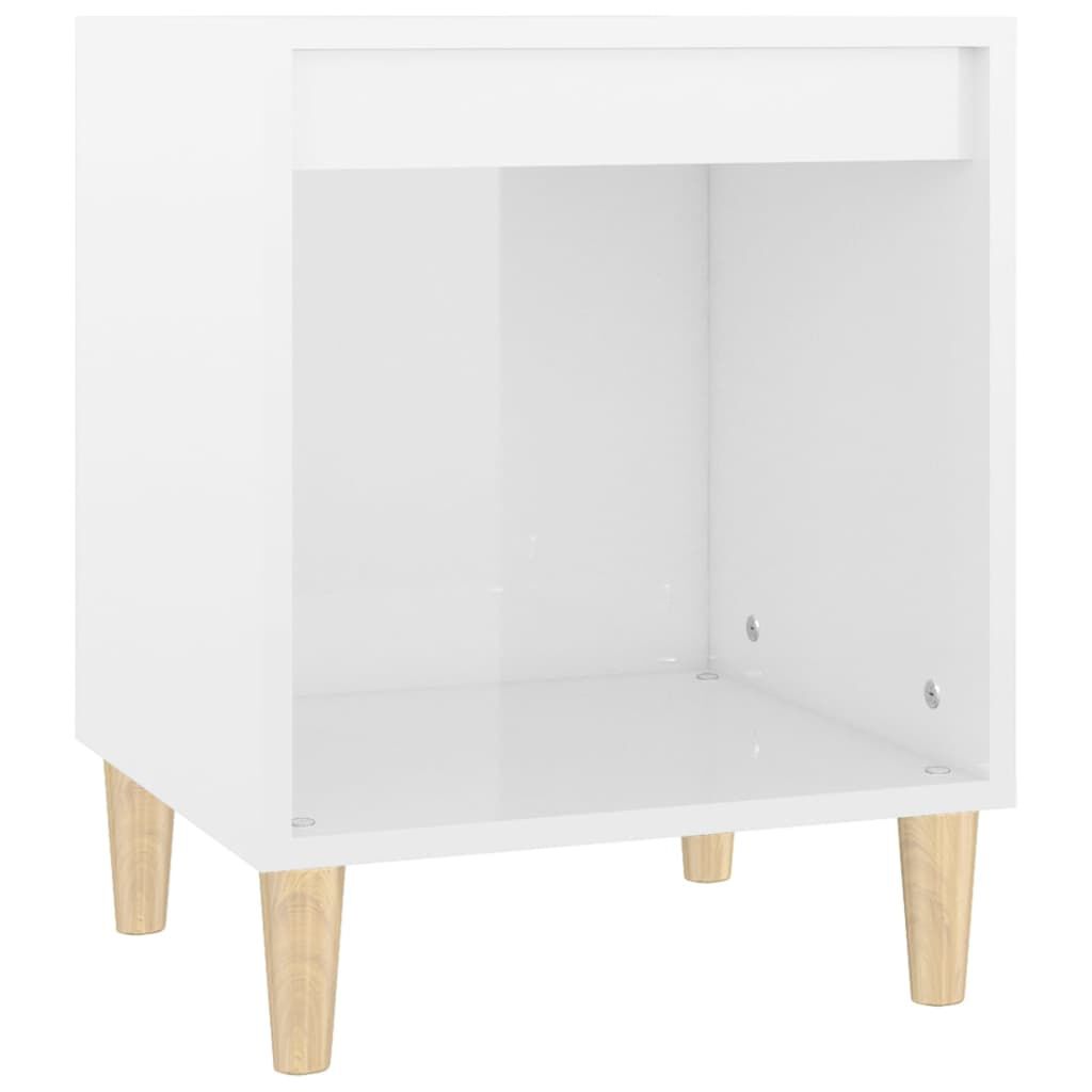 vidaXL Κομοδίνα 2 τεμ. Γυαλιστερό Λευκό 40 x 35 x 50 εκ.
