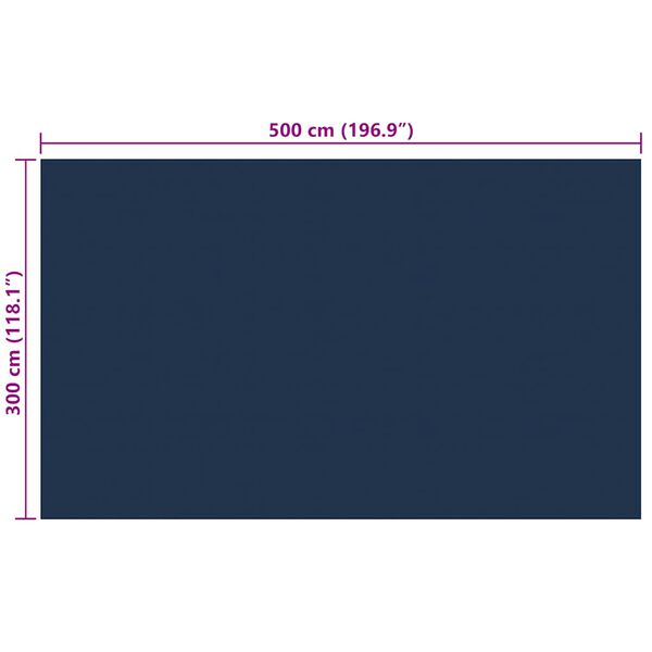 vidaXL Κάλυμμα Πισίνας Ηλιακό Μαύρο/Μπλε 500x300 εκ. από Πολυαιθυλένιο