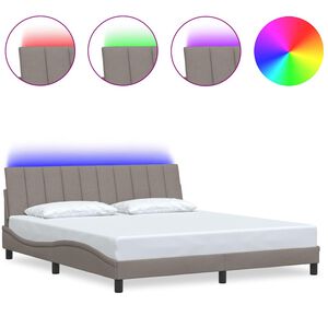 vidaXL Σκελετός Κρεβατιού Χωρίς Στρώμα Hanko Taupe 180x200 εκ. Υφασμάτινο