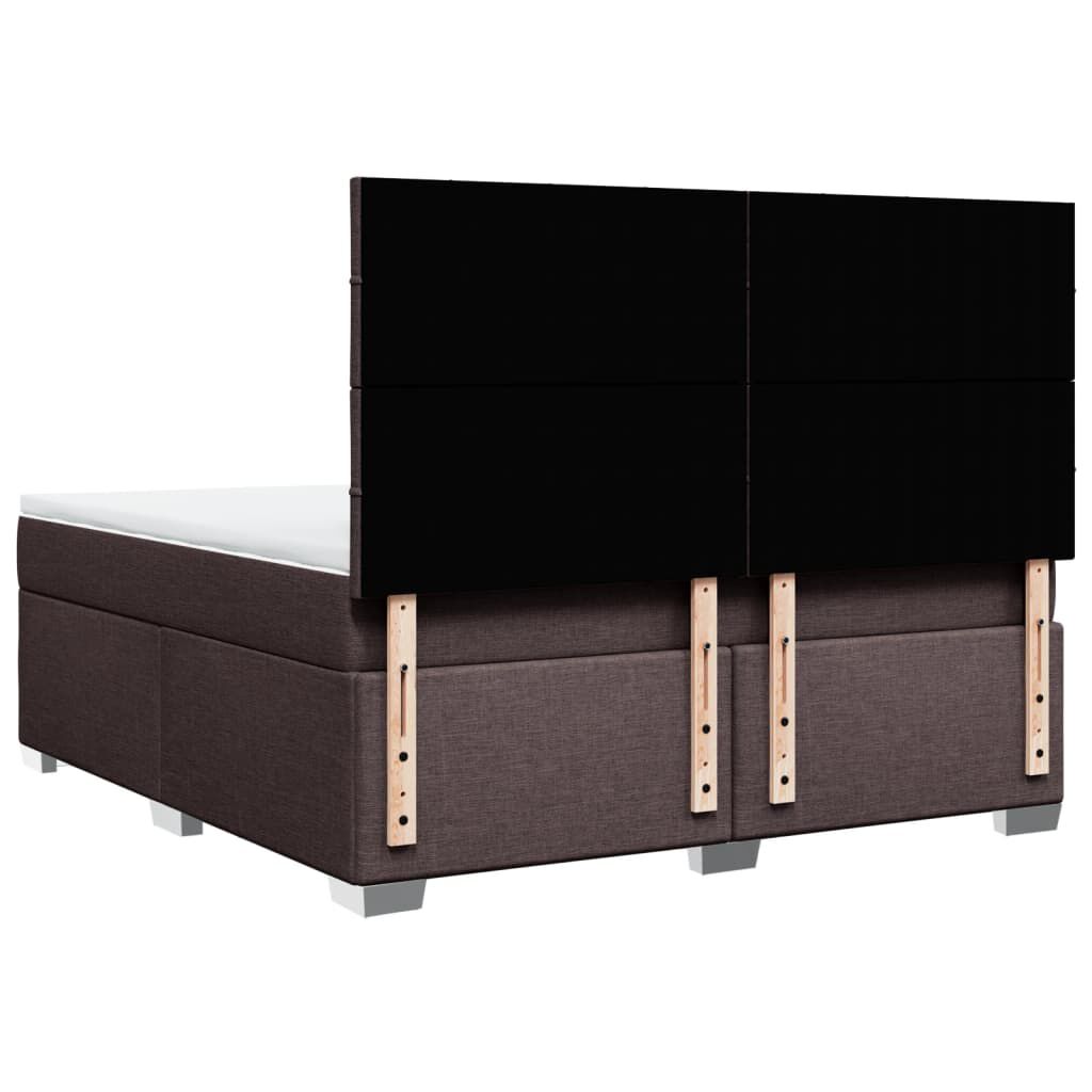 vidaXL Κρεβάτι Boxspring με Στρώμα Σκούρο Καφέ 180x200 εκ Υφασμάτινο