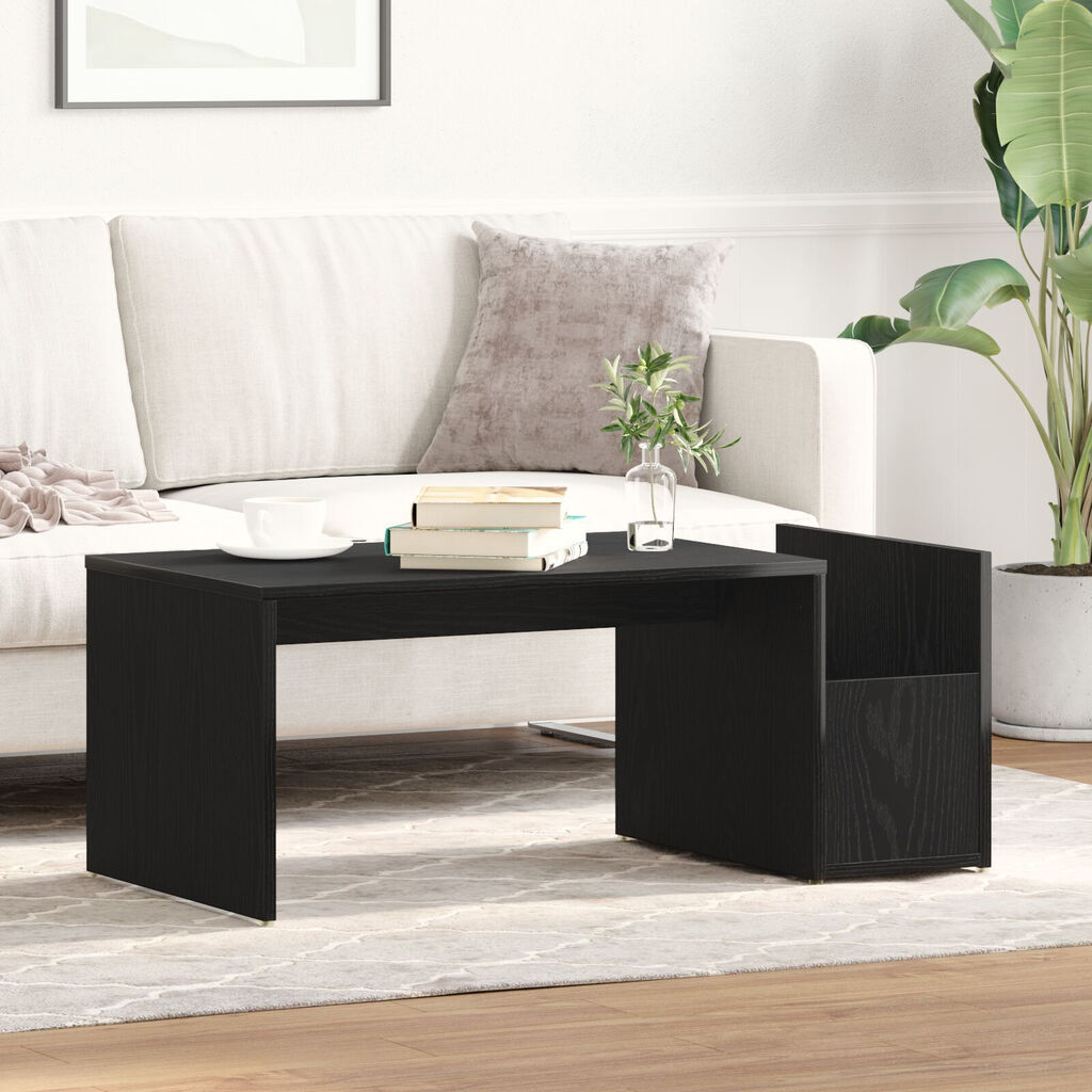 vidaXL Τραπεζάκι καφέ Μαύρο Δρυς 90x45x35 εκ. Από ξύλο