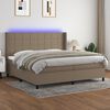 vidaXL &Kappa;&rho;&epsilon;&beta;ά&tau;&iota; Boxspring &mu;&epsilon; &Sigma;&tau;&rho;ώ&mu;&alpha; & LED Taupe 200x200 &epsilon;&kappa;. &Upsilon;&phi;&alpha;&sigma;&mu;ά&tau;&iota;&nu;&omicron;