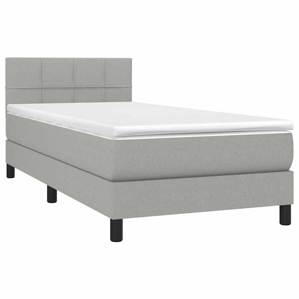 vidaXL &Kappa;&rho;&epsilon;&beta;ά&tau;&iota; Boxspring &mu;&epsilon; &Sigma;&tau;&rho;ώ&mu;&alpha; & LED &Alpha;&nu;.&Gamma;&kappa;&rho;&iota; 90x190 &epsilon;&kappa;. &Upsilon;&phi;&alpha;&sigma;&mu;ά&tau;&iota;&nu;&omicron;