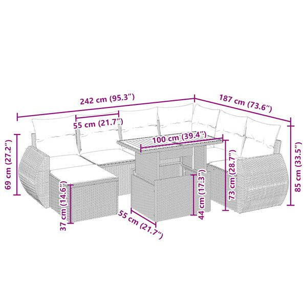 vidaXL &Sigma;&alpha;&lambda;ό&nu;&iota; &Kappa;ή&pi;&omicron;&upsilon; &Sigma;&epsilon;&tau; 8 &tau;&epsilon;&mu;. &Mu;&pi;&epsilon;&zeta; &Sigma;&upsilon;&nu;&theta;&epsilon;&tau;&iota;&kappa;ό &Rho;&alpha;&tau;ά&nu; &mu;&epsilon; &Mu;&alpha;&xi;&iota;&lambda;ά&rho;&iota;&alpha;