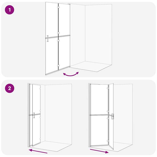 vidaXL Τοίχος ντους Walk-in Άλλο Χρυσό και διαφανές 110 x 190 cm