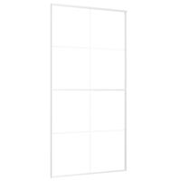 vidaXL Συρόμενη Πόρτα Λευκή 102,5 x 205 εκ. από Γυαλί ESG / Αλουμίνιο