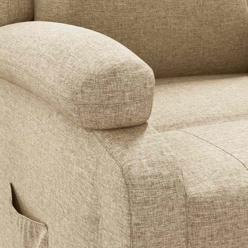 vidaXL Πολυθρόνα Ανακλινόμενη Κρεμ Υφασμάτινη