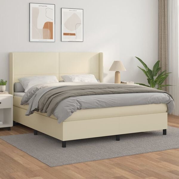 vidaXL &Kappa;&rho;&epsilon;&beta;ά&tau;&iota; Boxspring &mu;&epsilon; &Sigma;&tau;&rho;ώ&mu;&alpha; &Kappa;&rho;&epsilon;&mu; 180x200 &epsilon;&kappa;. &Sigma;&upsilon;&nu;&theta;&epsilon;&tau;&iota;&kappa;ό &Delta;έ&rho;&mu;&alpha;
