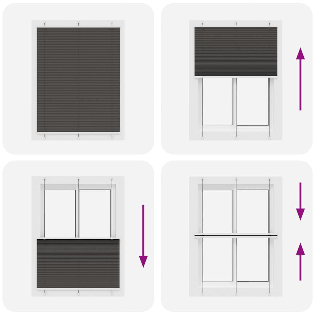 vidaXL Πλισέ περσίδα Μαύρο 110x150 cm Πλάτος υφάσματος 109,4 cm