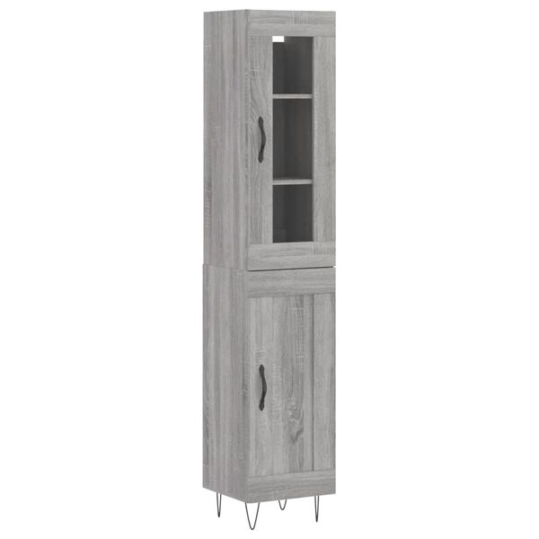 vidaXL Μπουφές Sonoma Γκρι 34,5 x 34 x 180 εκ. από Επεξεργασμένο Ξύλο