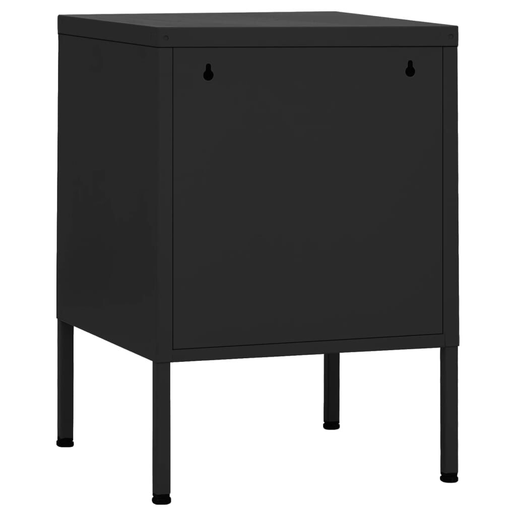 vidaXL Κομοδίνα 2 τεμ. Μαύρα 35 x 35 x 51 εκ. Ατσάλινα