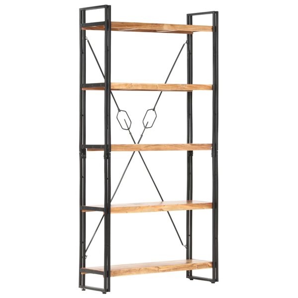 vidaXL Βιβλιοθήκη με 5 Επίπεδα 90 x 30 x 180 εκ. Μασίφ Ξύλο Ακακίας
