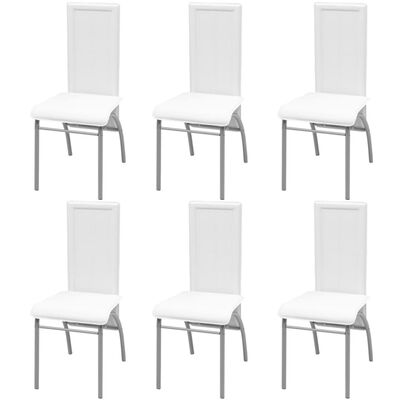 vidaXL Καρέκλες Τραπεζαρίας 6 τεμ. Λευκές από Συνθετικό Δέρμα