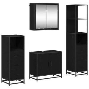 vidaXL &Sigma;&epsilon;&tau; &Epsilon;&pi;ί&pi;&lambda;&omega;&nu; &Mu;&pi;ά&nu;&iota;&omicron;&upsilon; &mu;&epsilon; &rho;ά&phi;&iota; 4 pcs &Mu;&alpha;ύ&rho;&eta; &Omicron;&xi;&upsilon;ά &Epsilon;&pi;&epsilon;&xi;&epsilon;&rho;&gamma;&alpha;&sigma;&mu;έ&nu;&omicron; &xi;ύ&lambda;&omicron;