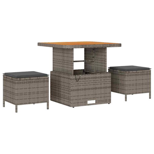 vidaXL Σετ Καναπέ Κήπου 9 pcs Γκρι συνθετικό ρατάν