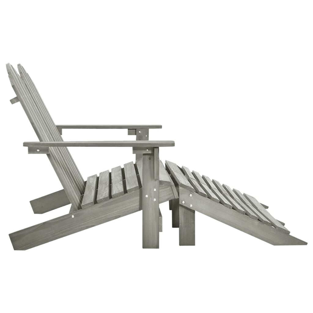 vidaXL Καρέκλα Κήπου Adirondack Διθέσια Γκρι Ξύλο Ελάτης & Υποπόδιο