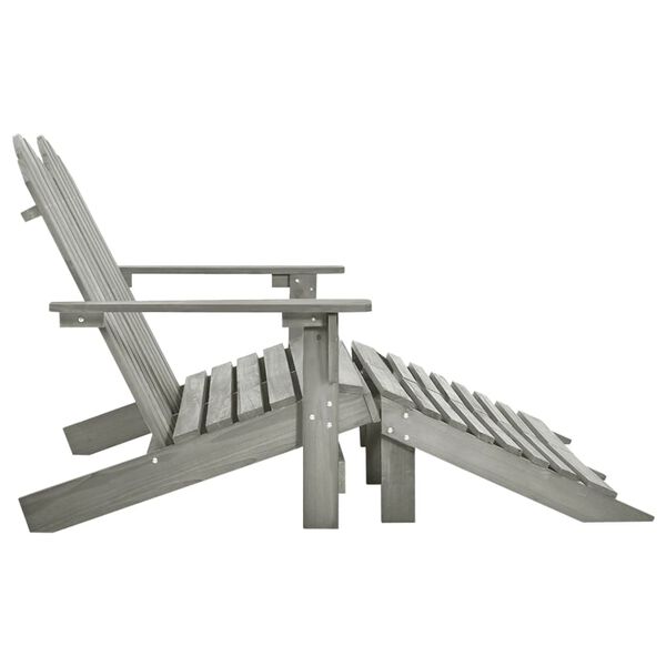 vidaXL Καρέκλα Κήπου Adirondack Διθέσια Γκρι Ξύλο Ελάτης & Υποπόδιο