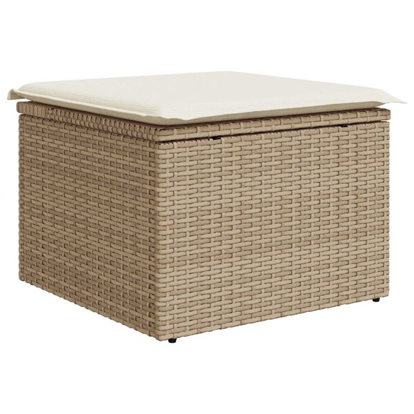 vidaXL με μαξιλάρι Ρυθμιζόμενος 4 pcs Μπεζ 239 x 117 x 37 εκ